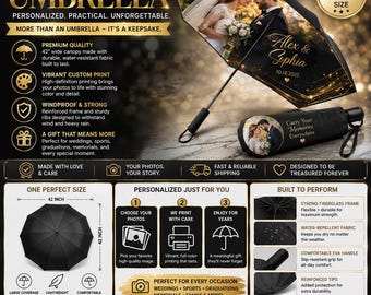 Custom Photo Umbrella, Personalized Picture Umbrella, Sports Mom Gift, Memorial Keepsake, Wedding Gift, Graduation Gift