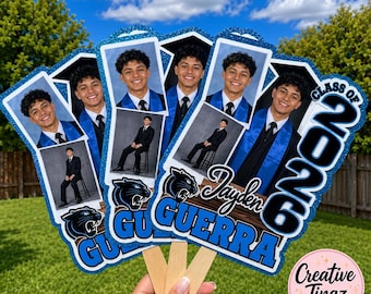 Custom Graduation Fans | Personalized Photo Fans | Graduation Party Decor | Class of 2026 Keepsake | Kindergarten, High School & College