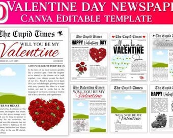 Cupid Times Love Story Canva Template