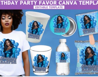 Birthday Girl Canva Template | Party Flyer, Thank You Card (Digital Download)