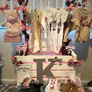 Baby Shower Garderobe Kiste - Leere Aufbewahrungsbox aus Holz - Kinderzimmer Organizer - Baby Geschenkkorb Kiste