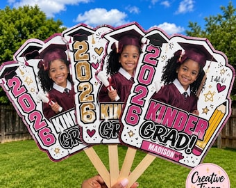 Kindergarten Graduation Fan | Personalized Graduation Hand Fan | Custom Photo Fan | Graduation Party Favor | Class of 2026 Keepsake