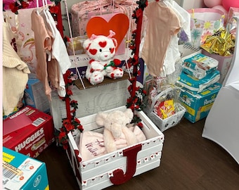 Baby Shower Wardrobe Crate - Wooden Nursery Organizer, Keepsake Box