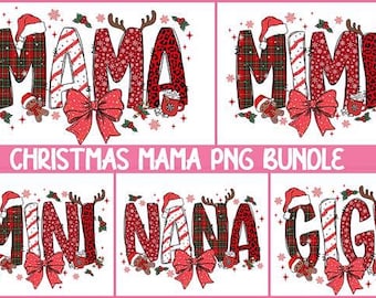 Christmas Mama PNG Bundle | Nana Gigi Mimi Mini (Digital Download)