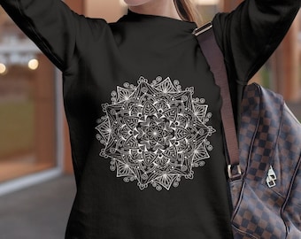 Mandala Crewneck Sweatshirt, Namaste Yoga Shirt, Zen Gift for Women
