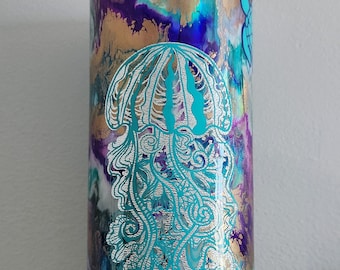 Ocean Swirl Epoxy Resin Tumbler – Handmade Artisan Drinkware, 30 oz