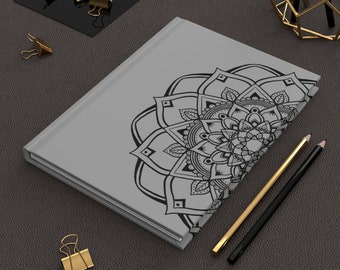 Mandala Hardcover Journal, Matte Zen Notebook, Yoga Meditation Journal, Spirtual Affirmations