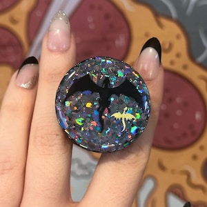 PopSocket Dragon Duo Silhouette Glitter Resin Phone/Kindle/Tablet PopGrip