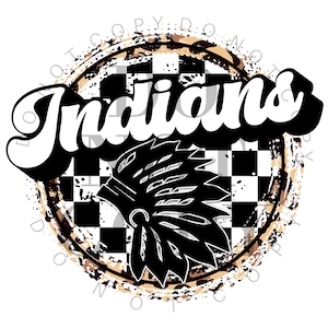 Retro Indians Mascot PNG ~ Team Spirit PNG ~ Mascot ~ Sublimation PNG