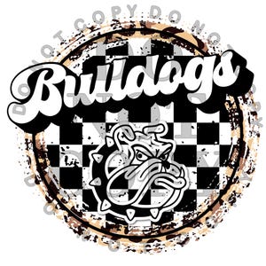 Retro Bulldogs Mascot PNG ~ Team Spirit PNG ~ Mascot ~ Sublimation PNG