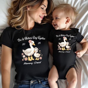 Personalized Mama Shirt, First Mothers Day Shirt, Our 1st Mothers Day Together Shirt, New Mom Gift, Custom Baby Name Tee