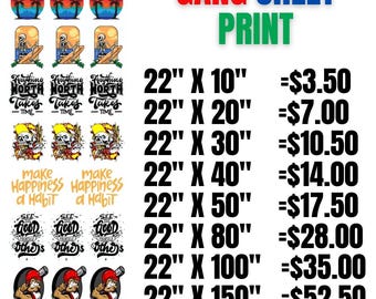 DTF Transfers, Full Color Custom High Quality DTF Print, Ready To Press, Heat Transfer, Direct To Film, Wholesale Gang Sheet, Bulk DTF Sheet
