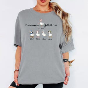 Comfort Colors® Mama Goose Shirt, Personalized Mama Shirt, Custom Kids Names Shirt, Mom Est Year Tee, Family Goose T-Shirt, Mother Gift image 7