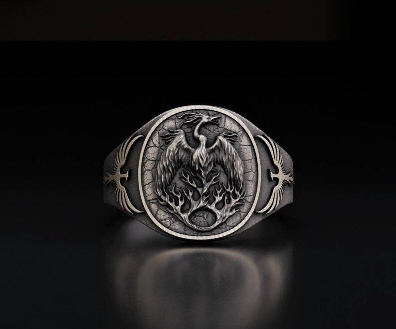 Phoenix Bird Ring Handmade Sterling Silver Phoenix Ring Etsy