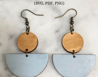 Wooden earrings, Earrings Bundle Laser Cut Digital File, Earrings SVG, Glowforge Earring, Digital Download Only, SVG earrings