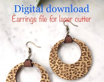 Wooden earrings, Earrings Bundle Laser Cut Digital File, Leopard Earrings SVG, Glowforge Earring, Digital Download Only, SVG earrings