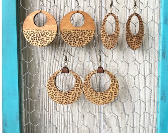 Wooden earrings, Earrings Bundle Laser Cut Digital File, Leopard Earrings SVG, Glowforge Earring, Digital Download Only, SVG earrings