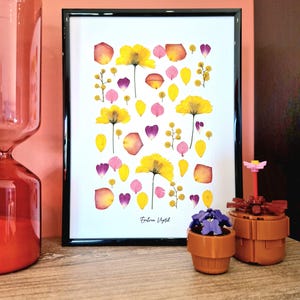 HERBARIUM, flower herbarium, herbarium framed with dried flowers, handmade in France