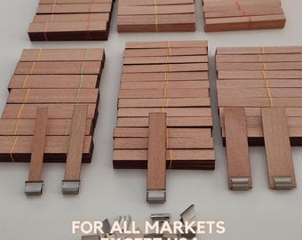 Knetterende houten kaarslonten: natuurlijk hout, 10 cm, 1,2 mm, 7 maten (30 of 100 stuks)