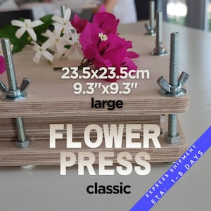 Flower Press / Large Size 23.5x23.5 cm (9.3&quot;x9.3&quot;) /Classical Wooden Plant Press / Herbarium /EXPRESS SHIPMENT Get it in 5 Days/ Press Tool
