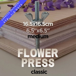 Flower Press / Medium Size 16.5x16.5 cm (6.5&quot;x6.5&quot;) / EXPRESS SHIPMENT Get it in 5 Days /Classical Wooden Plant Press /Herbarium /Press Tool