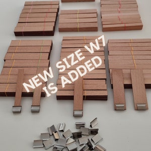 STARTING SET of all natural , crackling wooden wicks with clips (*) and dbl sided tape. 10 or 20 pcs of each wick. 70 - 140 pieces