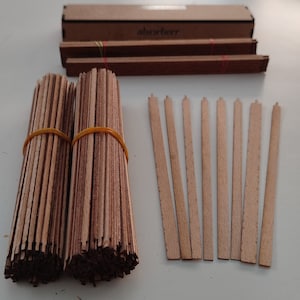 World First &quot;Crackling Wooden Wicks for Mold Candles, Pillars.&quot;/Starter Set/16 sizes at 2 Series/ 80 or 160 pieces / 16.0 cm (6.3 in) length