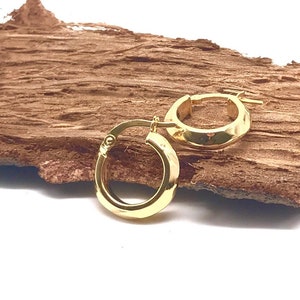 14K Yellow Gold Earrings - Polished Hoop Earrings - Gold Hoop Earrings - Gold Gift for Women - Handmade Earrings - Italian Gold Design