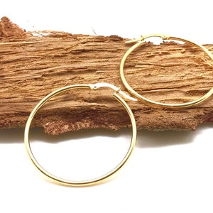 14K Yellow Gold Earrings - Polished Hoop Earrings - Gold Hoop Earrings - Gold Gift for Women - Handmade Earrings - Italian Gold Design