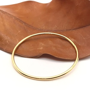 9K Yellow Gold Bangle - Bangle Bracelet - Polished Gold Bangle - Italian Gold Bangle - Handmade Bangle - Italian Gold Design