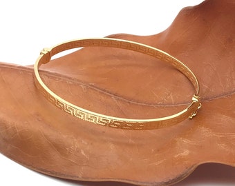 9K Yellow Gold Bangle - Real Gold - Italian Design