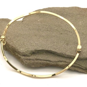 14K Yellow Gold Bangle  - Bangle Bracelet - Polished Gold Bangle - Italian Gold Bangle - Handmade Bangle - Italian Gold Design