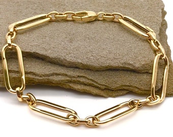 18K Yellow Gold Bracelet - Polished Bracelet - Elegant Gold Bracelet - Italian Gold Bracelet - Great Gift for Women - Italian Gold Design