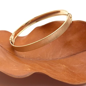 14K Yellow Gold Bangle  - Bangle Bracelet - Matte Gold Bangle - Italian Gold Bangle - Handmade Bangle - Italian Gold Design