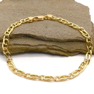 18K Yellow Gold Bracelet - Polished Bracelet - Dainty Gold Bracelet - Italian Gold Bracelet - For Men and for Women - Italian Gold Design
