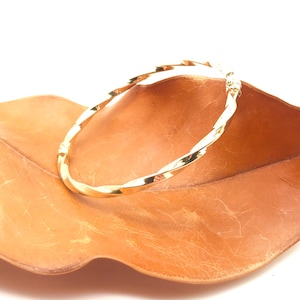 14K Yellow Gold Bangle - Bangle Bracelet - Twisted Gold Bangle - Italian Gold Bangle - Handmade Bangle - Italian Gold Design
