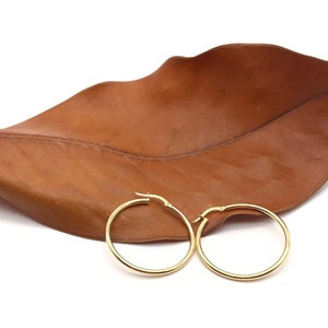 18K Yellow Gold Earrings - Gold Hoop Earrings - Sparkling Gold Earrings - Gold Gift for Women - Handmade Earrings - Italian Gold Design