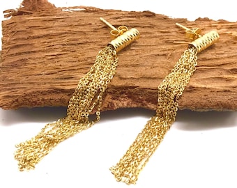 14K geelgouden hangende oorbellen - Italiaans design - Echt goud - Dames