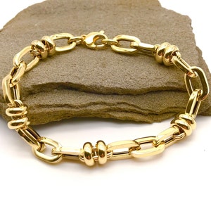 18K Yellow Gold Bracelet - Polished Bracelet - Dainty Gold Bracelet - Italian Gold Bracelet - Great Gift for Women - Italian Gold Design