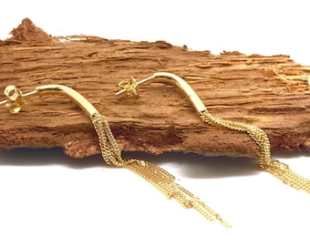 14K geelgouden hangende oorbellen - Italiaans design - Echt goud - Dames