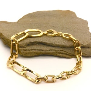 14K Yellow Gold Bracelet - Polished Bracelet - Dainty Gold Bracelet - Italian Gold Bracelet - Handmade Bracelet - Italian Gold Design
