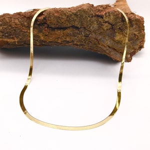 14K Solid Gold 4.5 MM Herringbone Necklace - Lśniący Herringbone Necklace dla kobiet - Naszyjnik z łańcuszkiem w jodełkę - Włoski złoty design