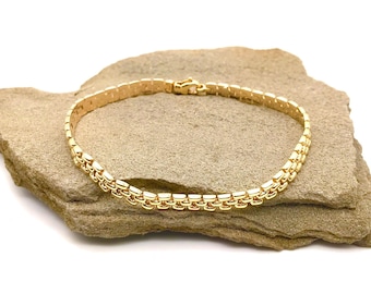 18K Yellow Gold Bracelet  - Panther Link Bracelet - Polished Gold Bracelet - Italian Gold Bracelet - Solid Gold - Italian Gold Design