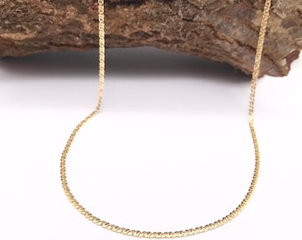 Dainty 14K Yellow Gold Necklace - Italian Design - Handmade
