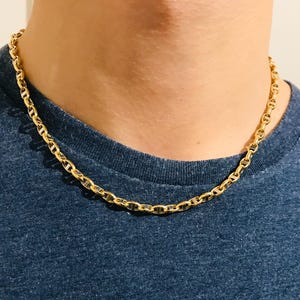 18K Yellow Gold Anchor Link Chain  - Mariner Link Chain - 4.5MM Width - Men’s and Women’s Gold Chain - Handmade Chain - Italian Gold Design