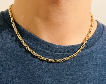 Catena di ancoraggio in oro giallo 18 carati - Maglia marinara da 4,5 mm - Oro vero