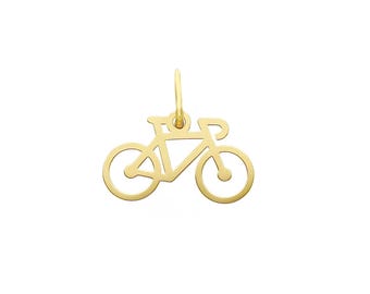 Ciondolo bici da corsa in oro giallo 18 carati - Ciondolo italiano - Oro vero