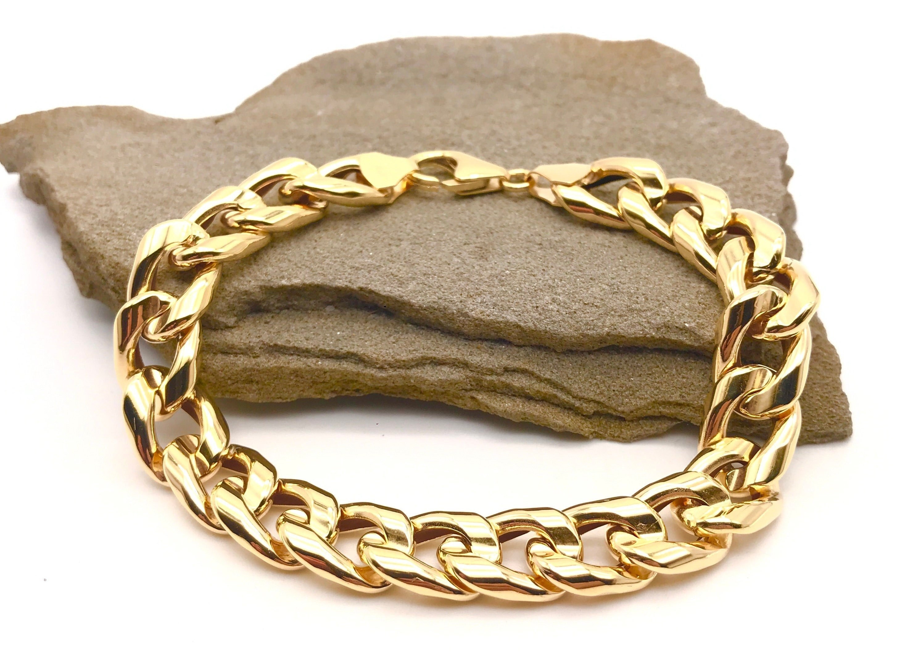 18K Yellow Gold Bracelet - Curb Link Bracelet - Elegant Bracelet - Italian Gold Bracelet - Handmade Gold Bracelet - Italian Gold Design