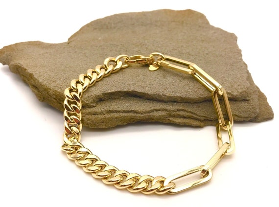 14k Two Tone Gold Rolex Link Design Men's Italian Hand Made Bracelet 12.8  Grams | eBay