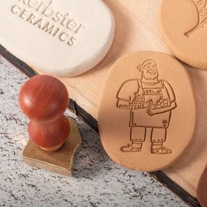 Clay Stamps for Pottery Custom Pottery Stamps for Clay Decorating Ceramic  Clay Stamps Personalised Clay Signature Makers Mark Stamp Pottery 